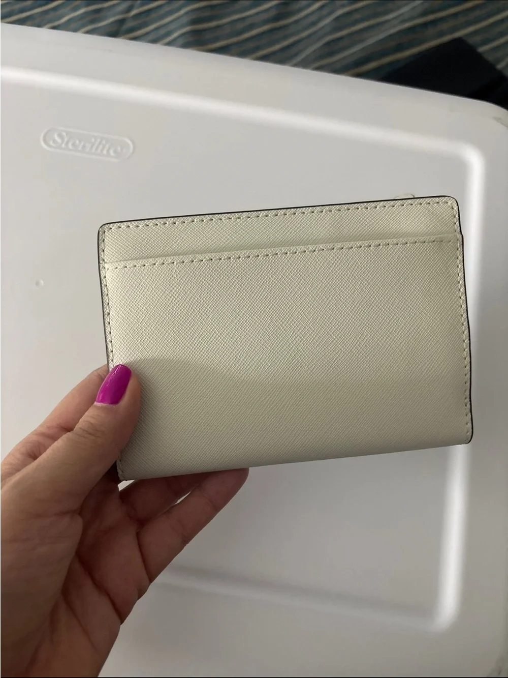 Holiday sale!Michael Kors White Saffiano Leather Card Holder & Card Case Set